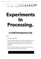 Experiments in Processing